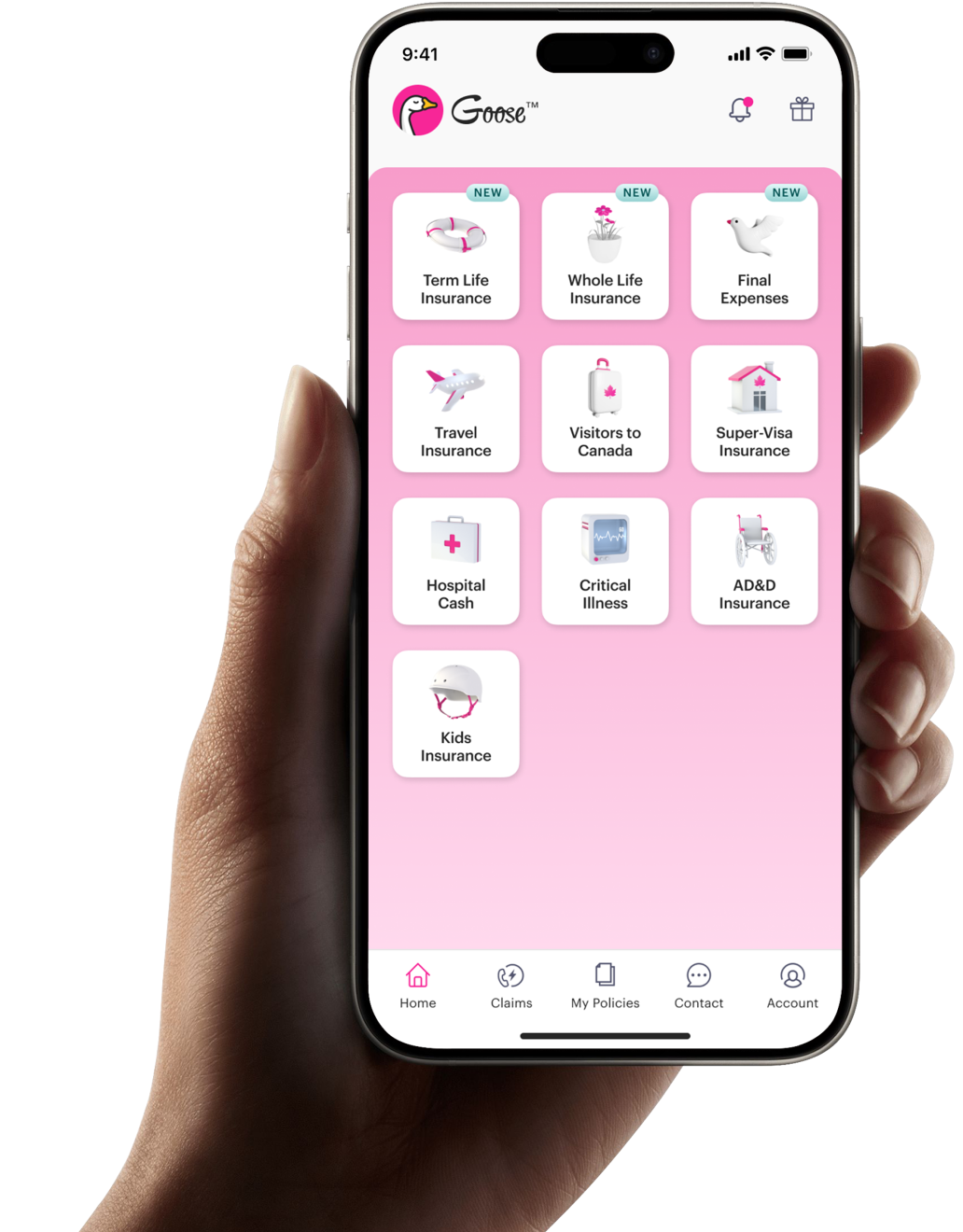 Preview of the Goose Insurance App